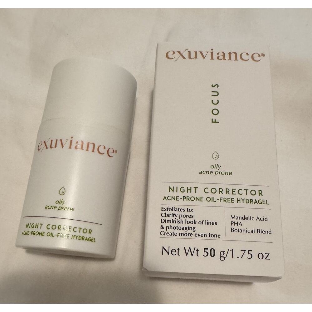 Focus Exuviance Night Corrector Acne Prone Skin Oil-Free HydraGel 1.75 oz